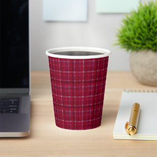 Gobelets En Papier À damiers rouge Tartan
