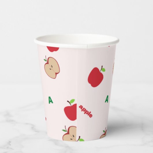 Gobelets En Papier A est pour rose pomme (Droite)