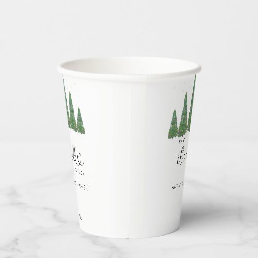 Gobelets En Papier À feuillage persistant bébé de Noël il fait froid  (Droite)