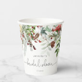 Gobelets En Papier À feuillage persistant et élégante douche nuptiale (Recto)