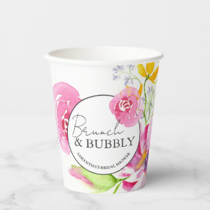 Gobelets en papier à fleurs personnalisés pour la 