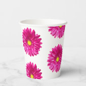 Gobelets en papier à fleurs rose vif Daisy (Verso)