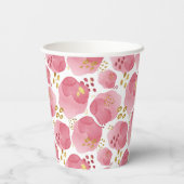 Gobelets en papier à fleurs roses personnalisés –  (Verso)