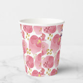 Gobelets en papier à fleurs roses personnalisés –  (Droite)