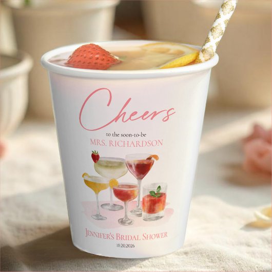 Gobelets En Papier À la vôtre | Réception de mariage avec cocktail à 