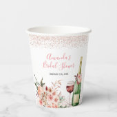 Gobelets En Papier À l'amour, rose poudré, douche de mariée (Verso)