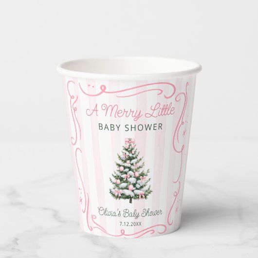 Gobelets En Papier A Merry Little Christmas Tree Baby Shower (Verso)
