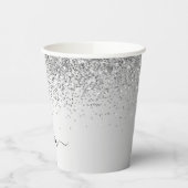 Gobelets en papier à monogramme avec paillettes et (Gauche)
