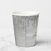 Gobelets en papier à monogramme avec paillettes et (Droite)