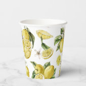 Gobelets en papier à motif citrons succulents (Verso)