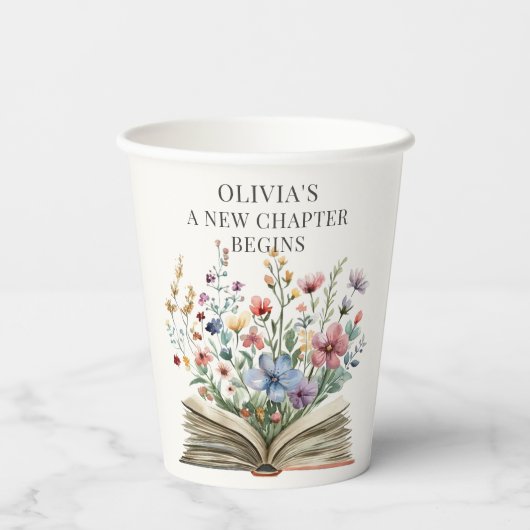 Gobelets En Papier A New Chapter Begins Book Baby Shower (Verso)