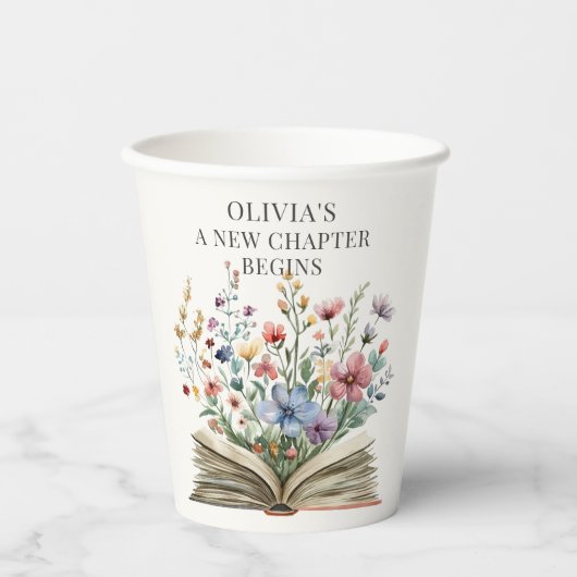 Gobelets En Papier A New Chapter Begins Book Baby Shower (Recto)