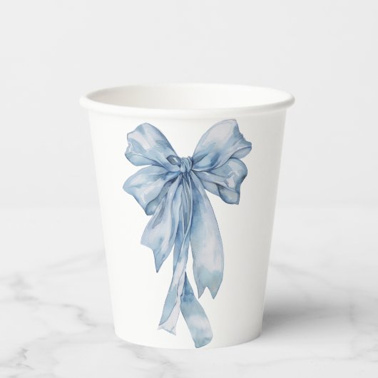 Gobelets en papier à ruban aquarelle bleu (Recto)