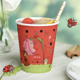 Gobelets En Papier A Sweet Little Lady Ladybug Baby Shower Paper Cups
