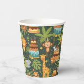 Gobelets en papier à thème jungle pour anniversair (Recto)