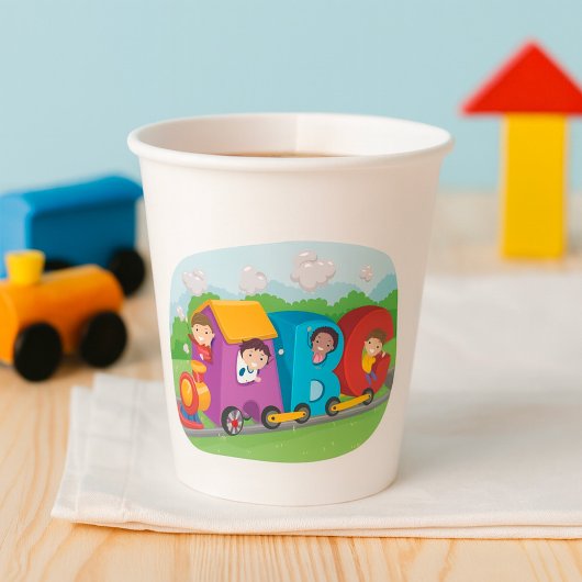 Gobelets En Papier ABC Alphabet Train avec enfants amusant éducatif