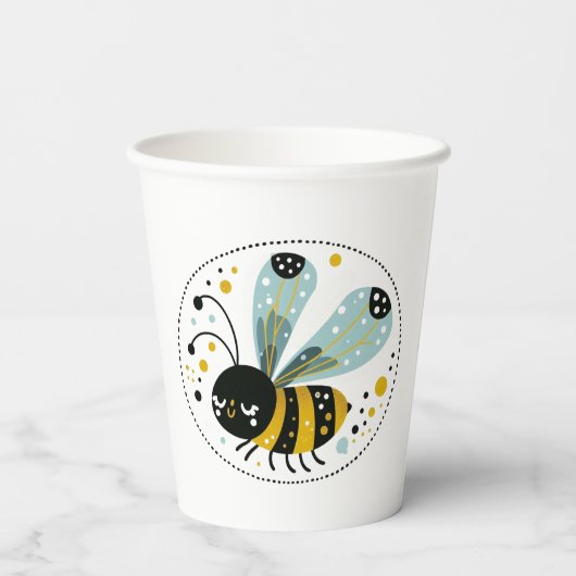 Gobelets En Papier Abeille blanche (Verso)