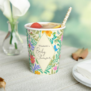 Gobelets En Papier Abeille de miel, coccinelle, papillon, libellule &