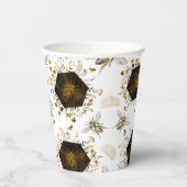 Gobelets En Papier Abeille de miel noir et or (Gauche)