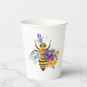 Gobelets En Papier abeille des fleurs avec plantes sauvages (Verso)