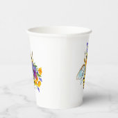 Gobelets En Papier abeille des fleurs avec plantes sauvages (Droite)