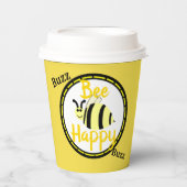 Gobelets En Papier Abeille Joyeuse Bumble Jaune Bee (Recto)