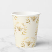 Gobelets En Papier Abeilles d'or sur la crème (Recto)