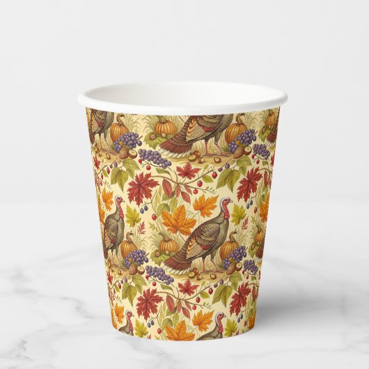 Gobelets En Papier Abondance de Thanksgiving (Recto)