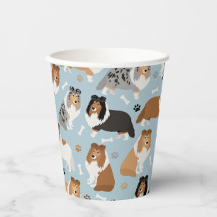 Gobelets En Papier Abri des os et des pattes de chien