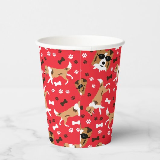 Gobelets En Papier Abris Shetland Sheepdog Collie Chien (Droite)