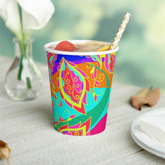 Gobelets En Papier abstract,color,pattern, indian,mandala,pink (Insitu)