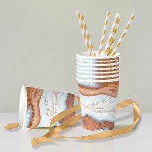 Gobelets En Papier Abstract Glitter Strata Wedding Cheers SW ID903