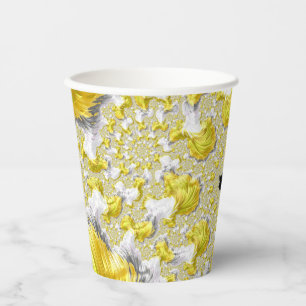 Gobelets En Papier Abstrait Gold Fractal