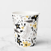 Gobelets En Papier Abstrait Gris jaune noir gris sans joint motif flo (Verso)