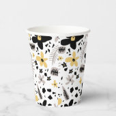 Gobelets En Papier Abstrait Gris jaune noir gris sans joint motif flo (Droite)