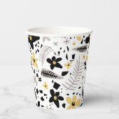 Gobelets En Papier Abstrait Gris jaune noir gris sans joint motif flo (Recto)