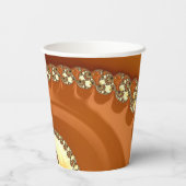 Gobelets En Papier Abstrait or Orange Dégradé Spiral Fractal (Verso)