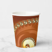 Gobelets En Papier Abstrait or Orange Dégradé Spiral Fractal (Gauche)