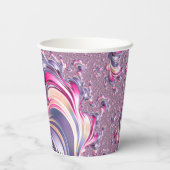 Gobelets En Papier Abstrait rose pourpre spirale fractale (Verso)