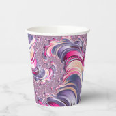 Gobelets En Papier Abstrait rose pourpre spirale fractale (Gauche)