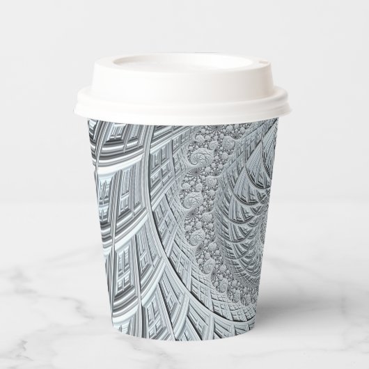 Gobelets En Papier Abstraite spirale gris clair (Recto)