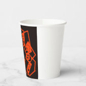 Gobelets En Papier Abstraits, visages citrouilles sur noir, Halloween (Gauche)