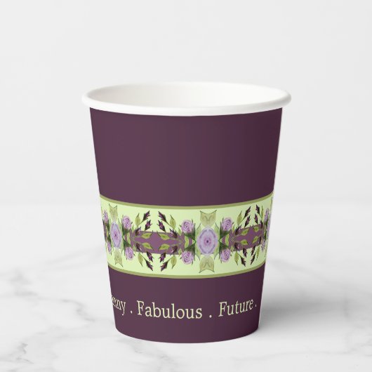 Gobelets En Papier Accentuation Florale Violet (Verso)