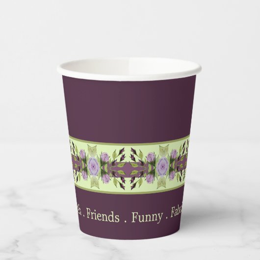 Gobelets En Papier Accentuation Florale Violet (Gauche)