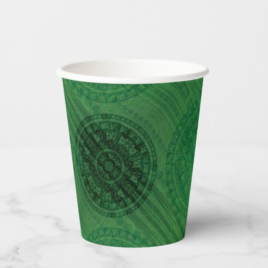 Gobelets En Papier Acceptation | Médaillons de méditation verte (Recto)