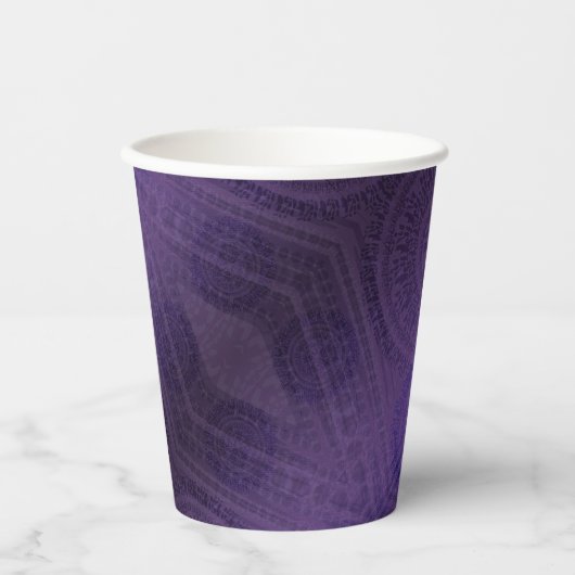 Gobelets En Papier Acceptation | Médaillons de méditation violette (Recto)