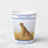 Gobelets En Papier Accessoire de fête d'anniversaire Cheetah personna (Verso)