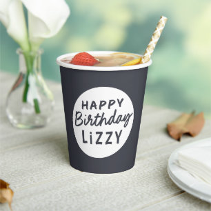 Gobelets En Papier Accueil d'anniversaire simple et personnalisé mod