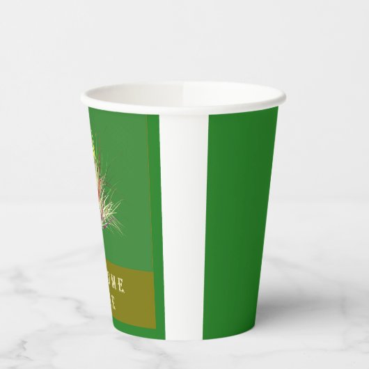 GOBELETS EN PAPIER ACCUEIL DESIGN TERRE COULEURS DEUX TONE VERT (Gauche)