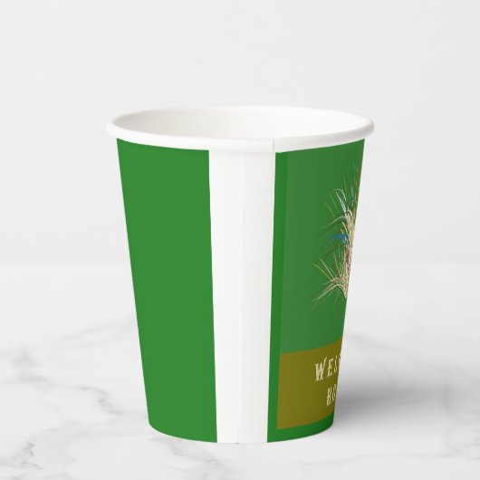 GOBELETS EN PAPIER ACCUEIL DESIGN TERRE COULEURS DEUX TONE VERT (Droite)